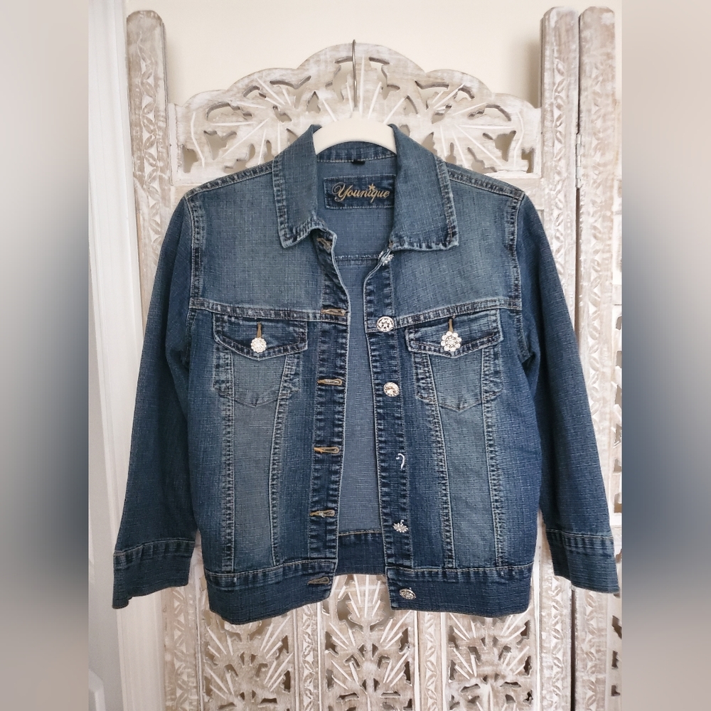 Younique Jean Jacket with crystal buttons